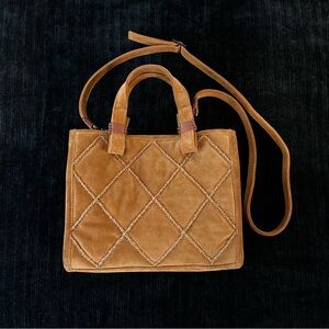 Callista Crafts Mini CrissCross Quilted Suede Tote Bag